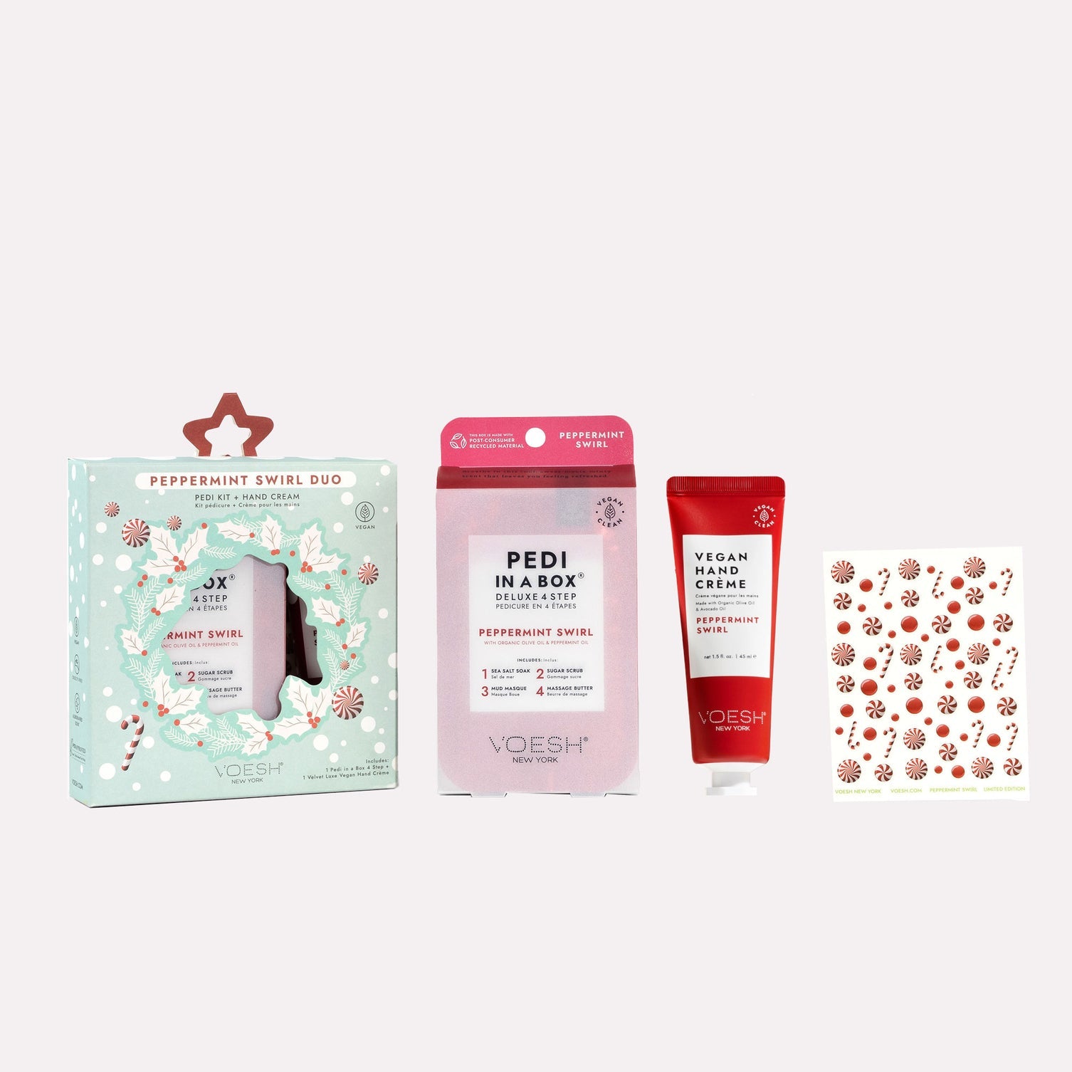 VOESH Deluxe Pedicure 4 Step - Peppermint Swirl (Phiên bản giới hạn)***ĐANG BÁN $117/THÙNG***