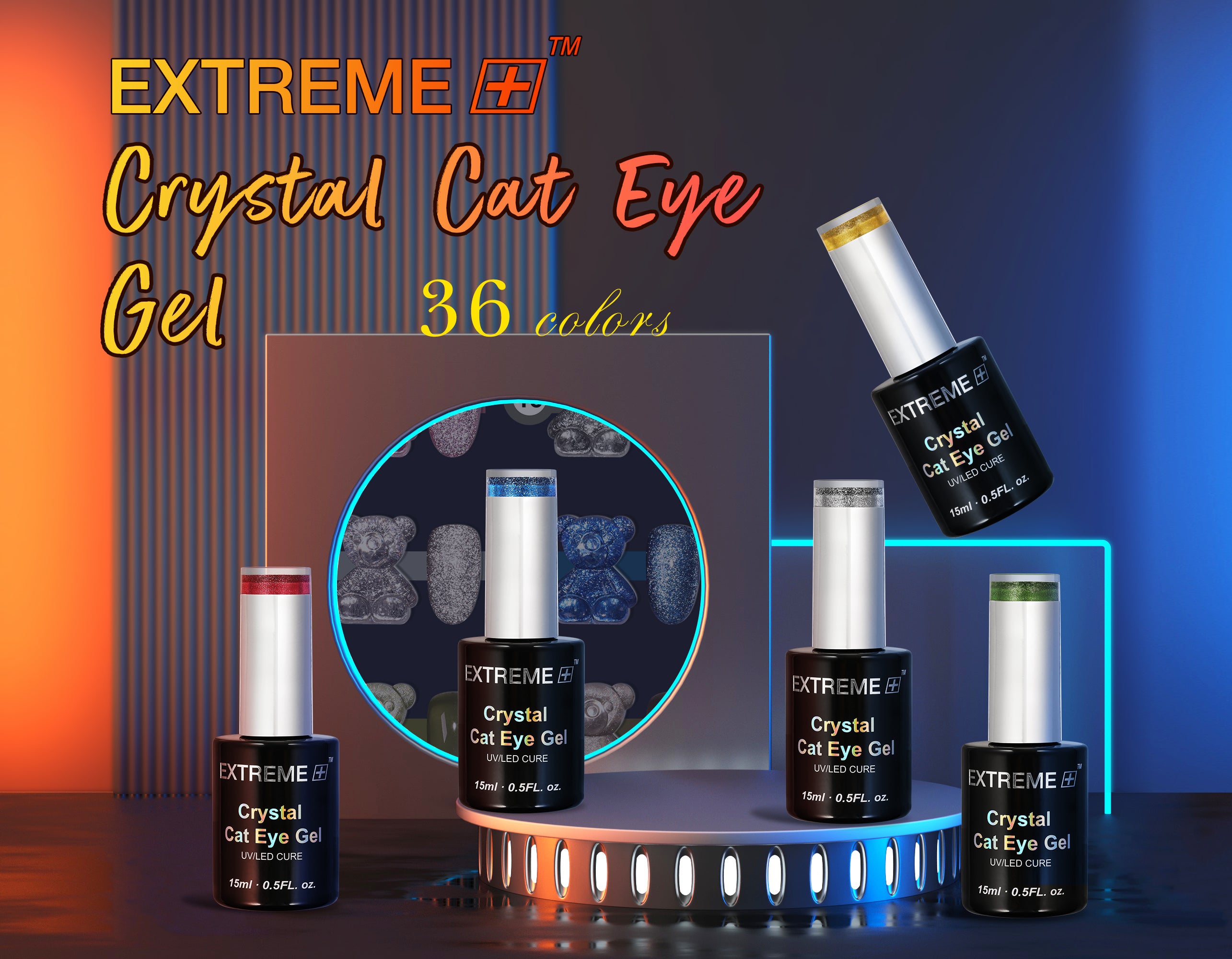 Extreme+ Crystal Cat Eye Gel - Combo 12 colors