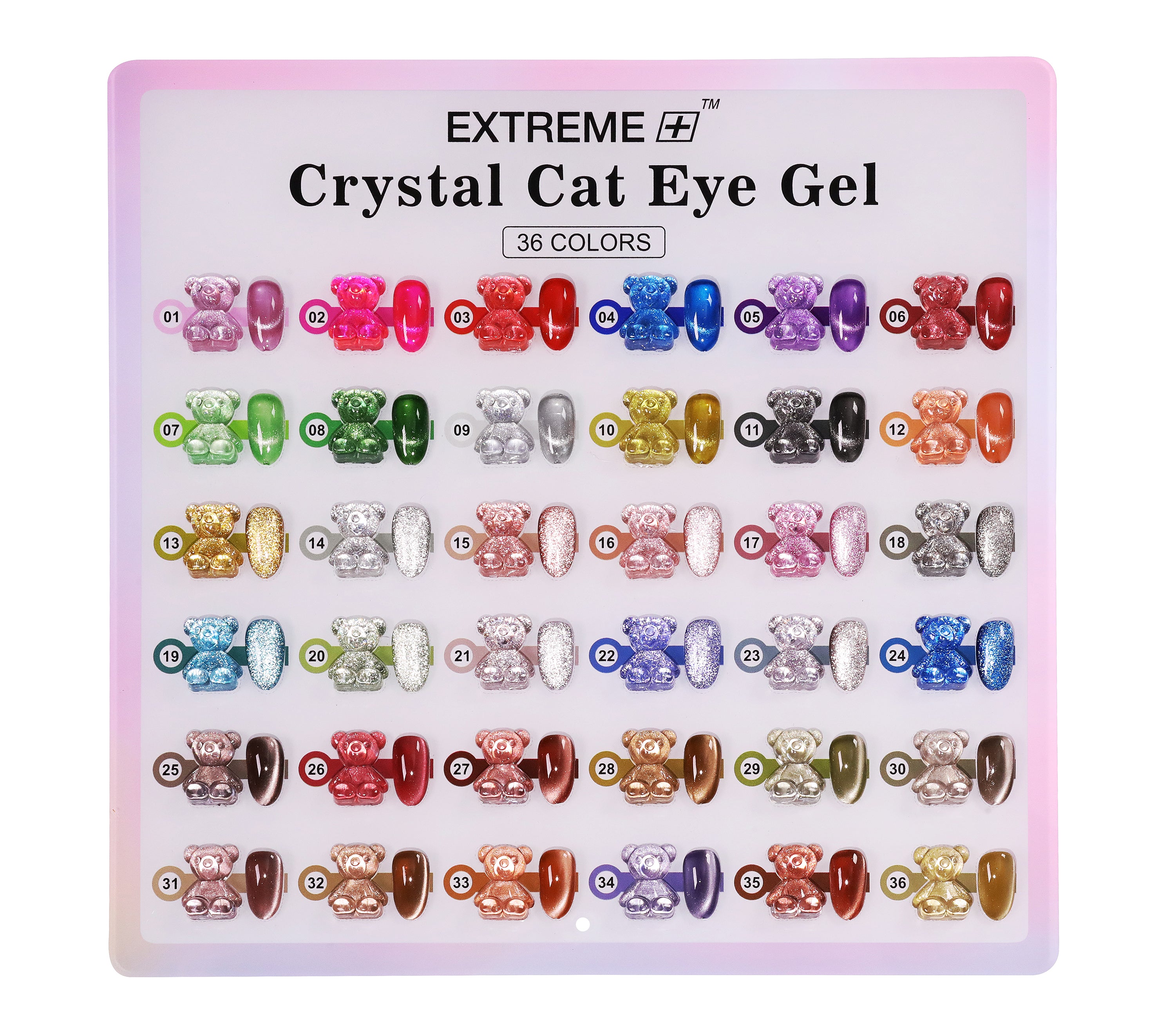 Extreme+ Crystal Cat Eye Gel - Combo 12 colors