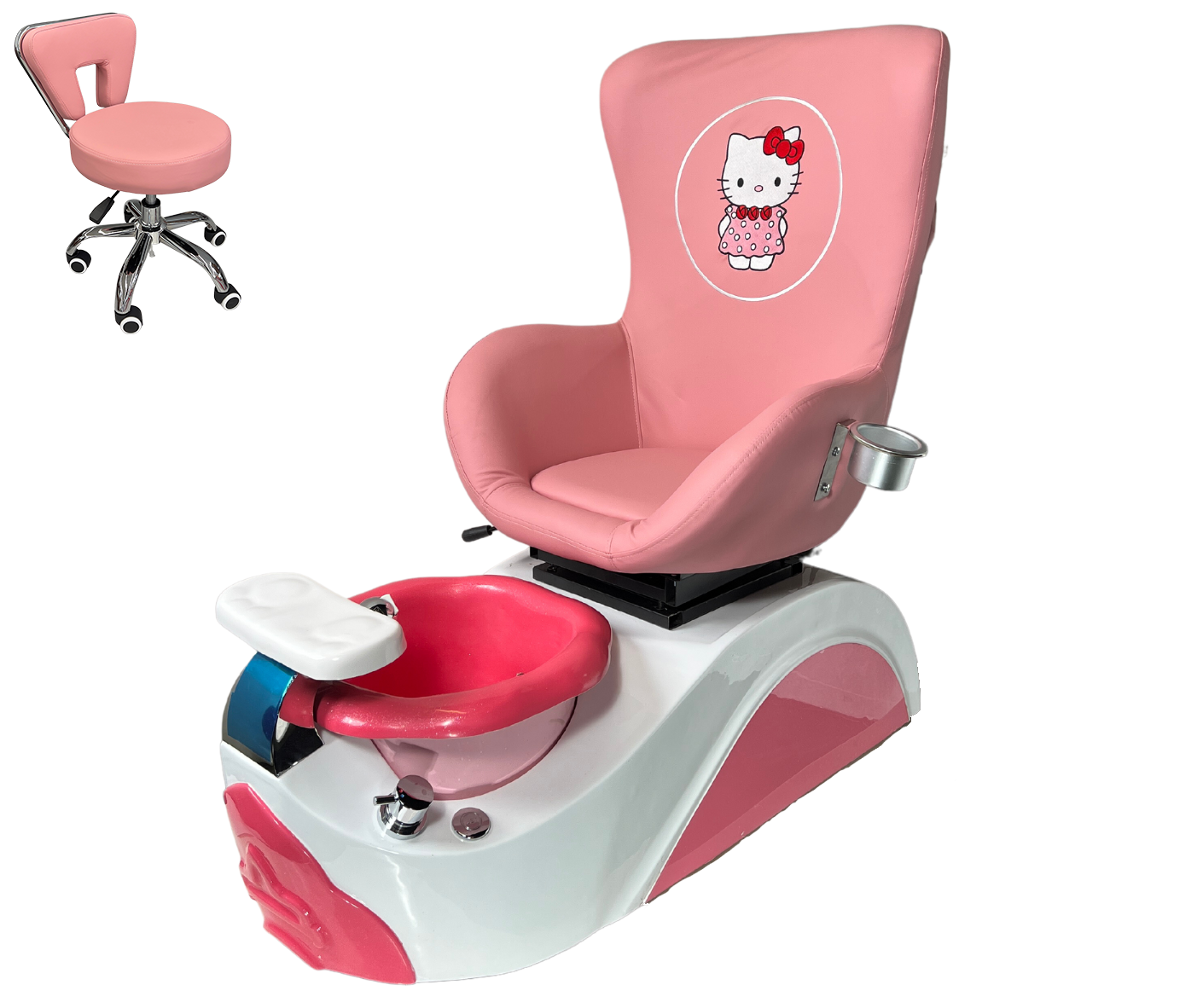 Kid Spa Chair with Stool - Princess Pink