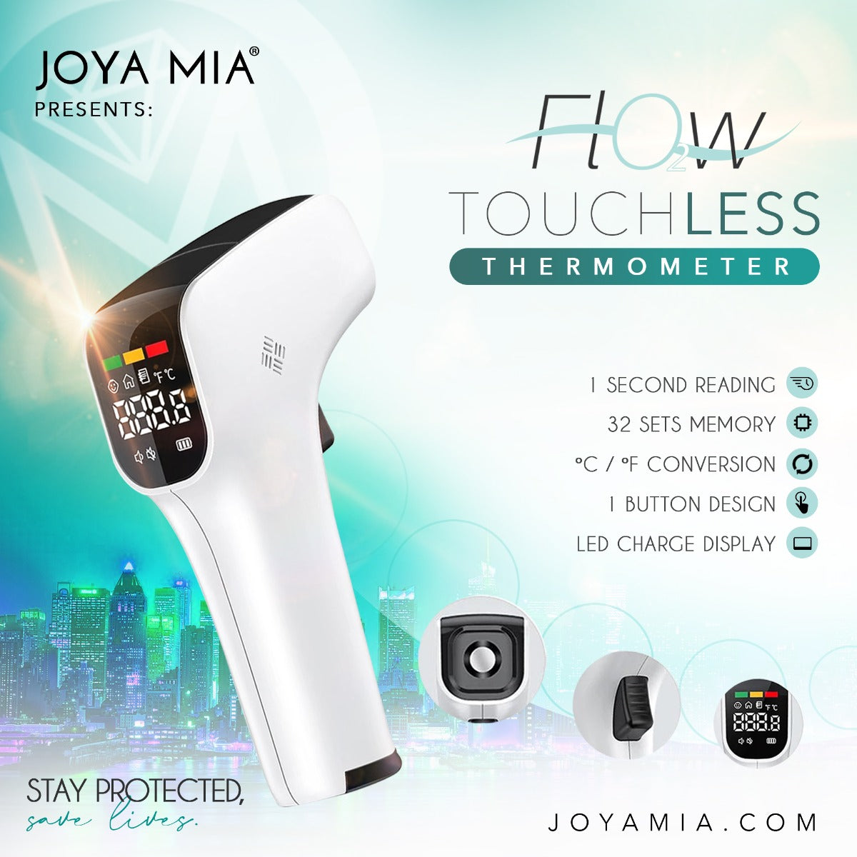 o2 Flow Touch-Less Infrared Thermometer