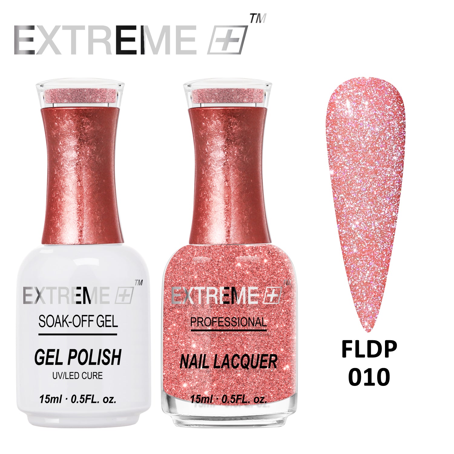 EXTREME+ Đèn pin trên Nail Bộ đôi Gel lấp lánh phản quang - #010 Floral