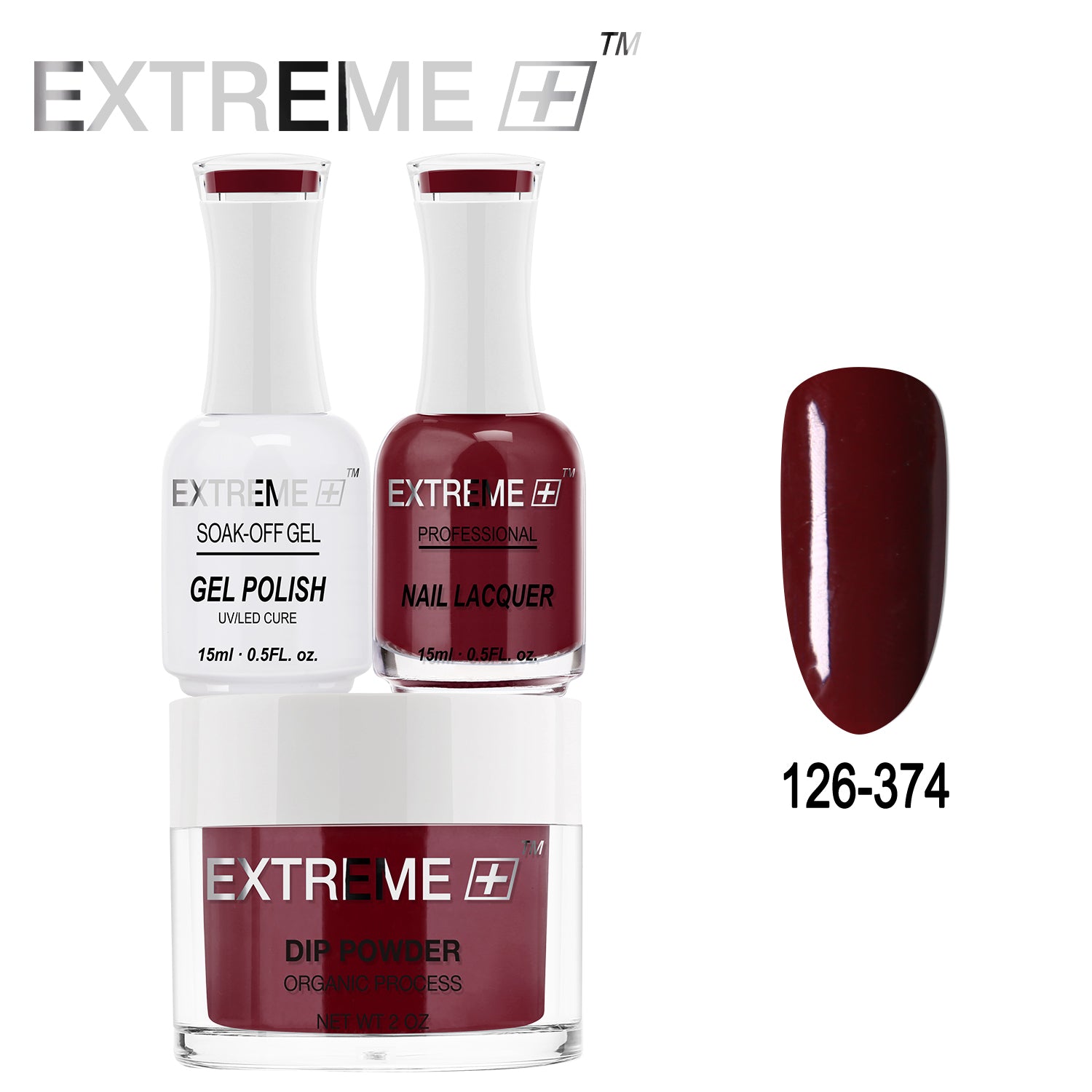 EXTREME+ All-in-One 3-in-1 Combo Set - Dip Powder, Gel Polish, and Nail Lacquer #126