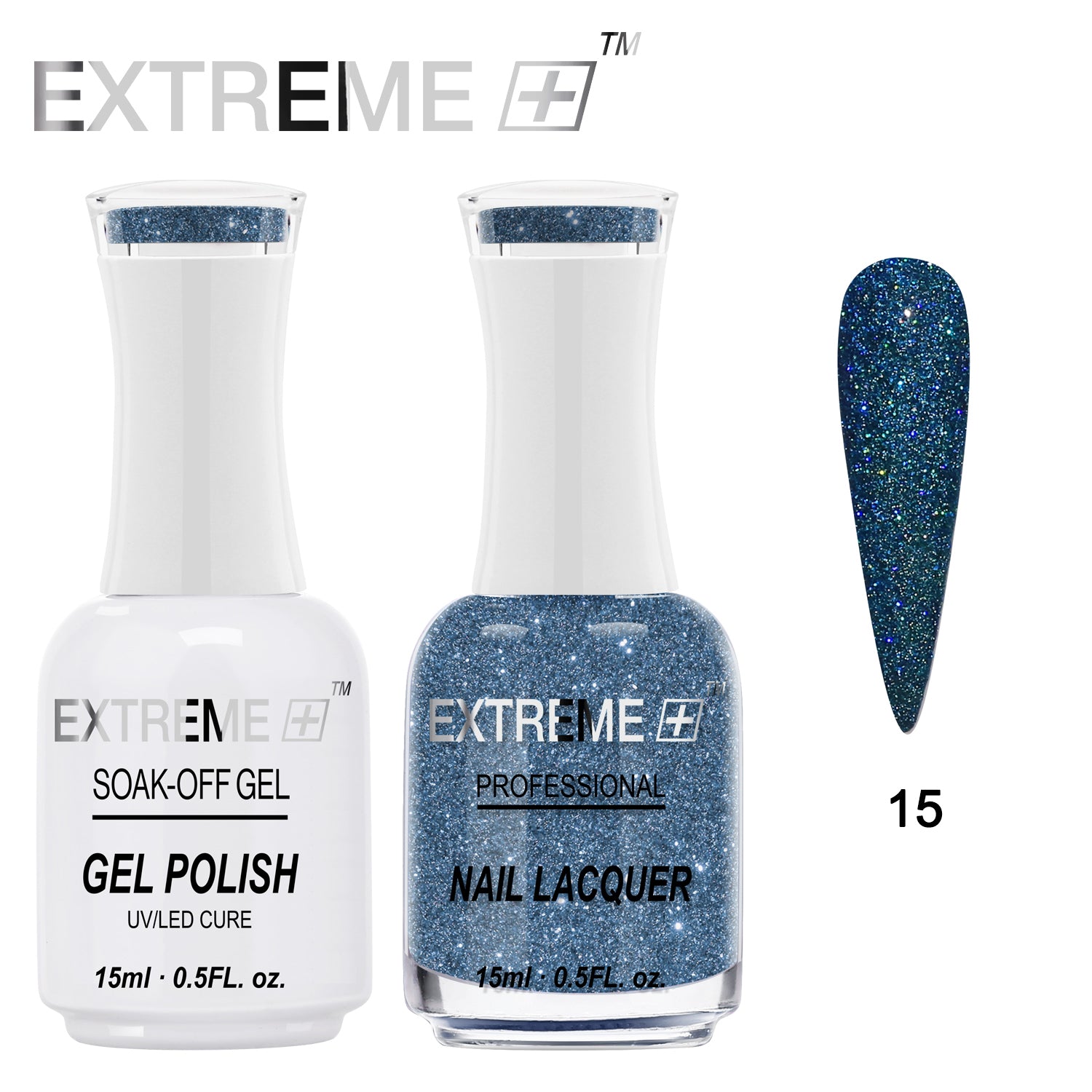 EXTREME+ Holo Chrome Gel Matching Lacquer - #015