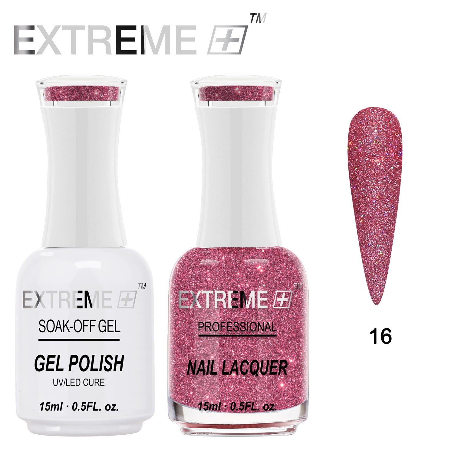 EXTREME+ Holo Chrome Gel Matching Lacquer - #016