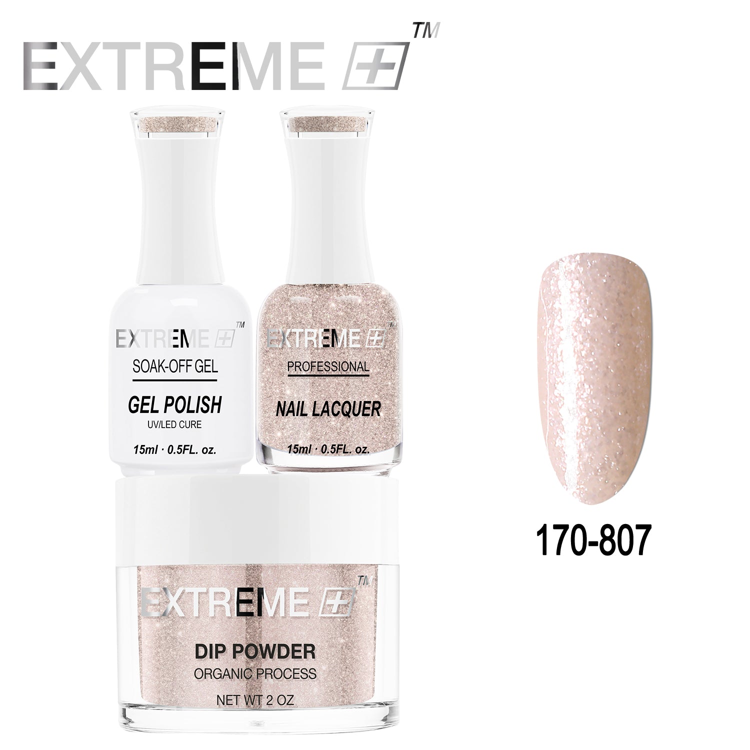 EXTREME+ All-in-One 3-in-1 Combo Set - Dip Powder, Gel Polish, and Nail Lacquer #170