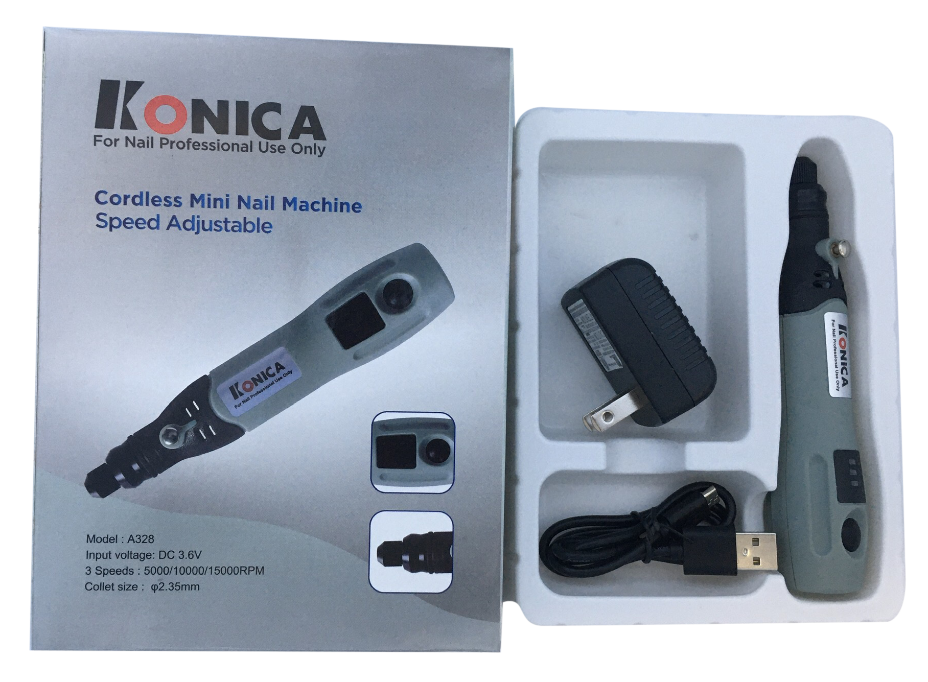 Konica Cordless Mini Nail Machine A328 - Speed Adjustable