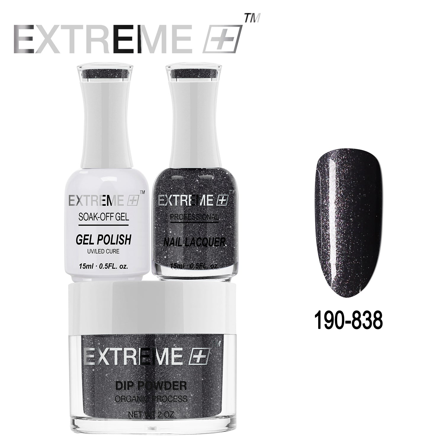 EXTREME+ All-in-One 3-in-1 Combo Set - Dip Powder, Gel Polish, and Nail Lacquer #190