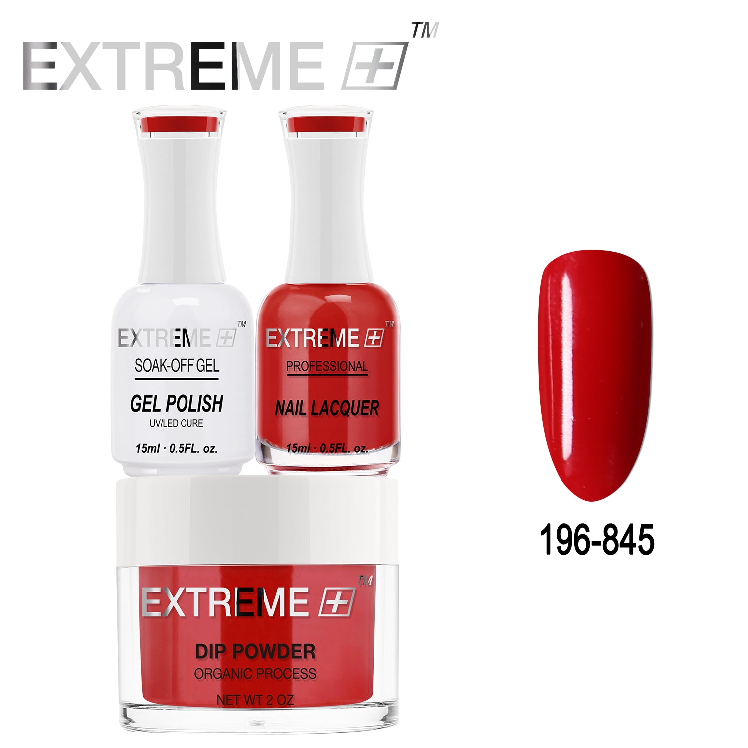 EXTREME+ All-in-One 3-in-1 Combo Set - Dip Powder, Gel Polish, and Nail Lacquer #196