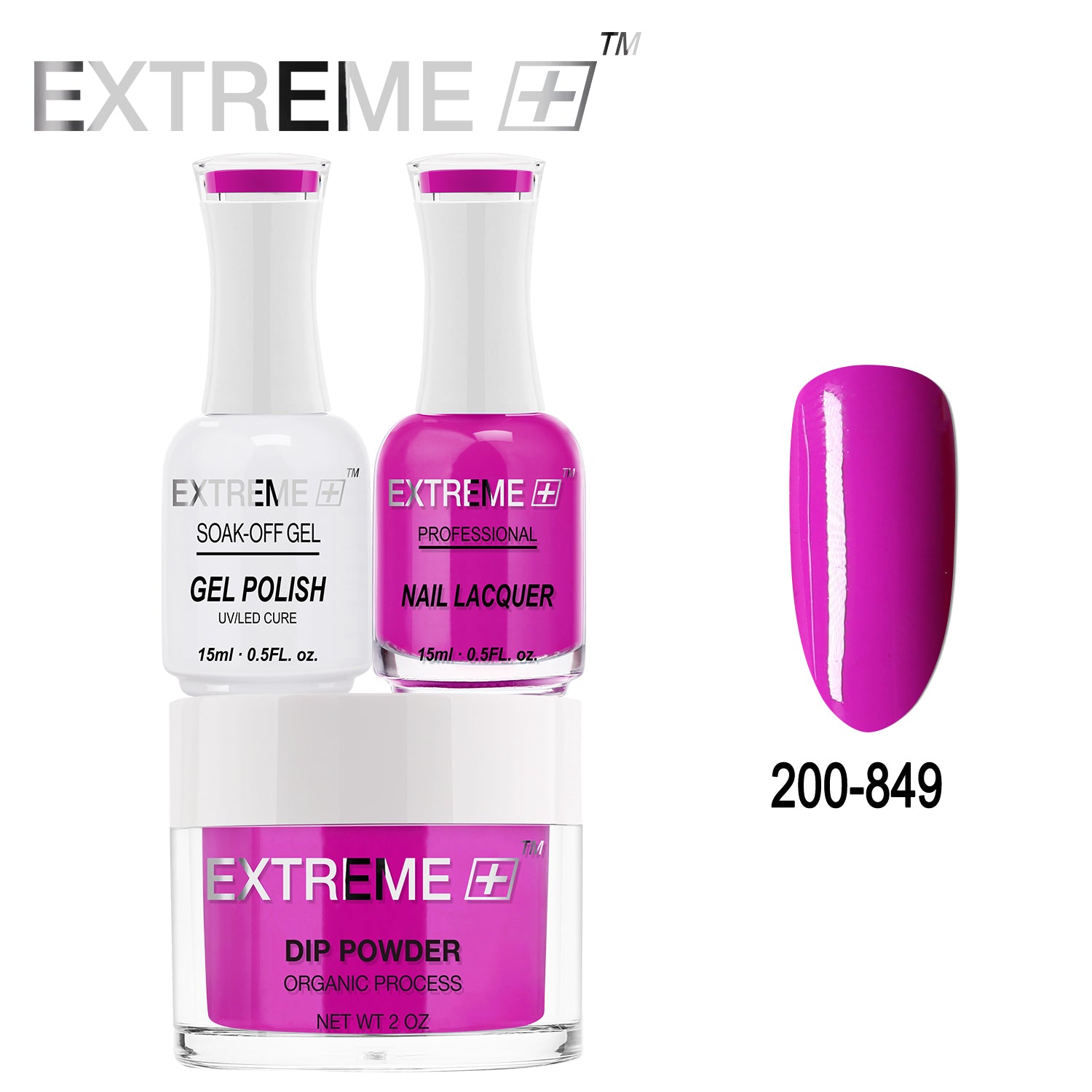 EXTREME+ All-in-One 3-in-1 Combo Set - Dip Powder, Gel Polish, and Nail Lacquer #200