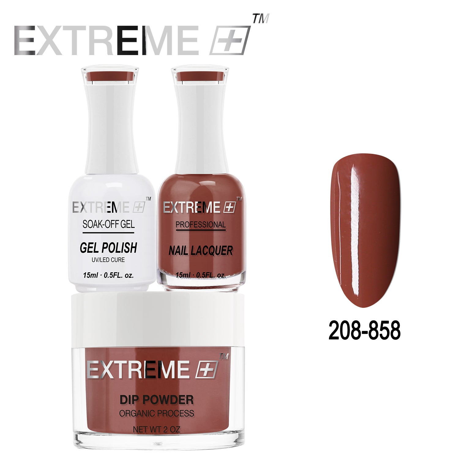 EXTREME+ All-in-One 3-in-1 Combo Set - Dip Powder, Gel Polish, and Nail Lacquer #208