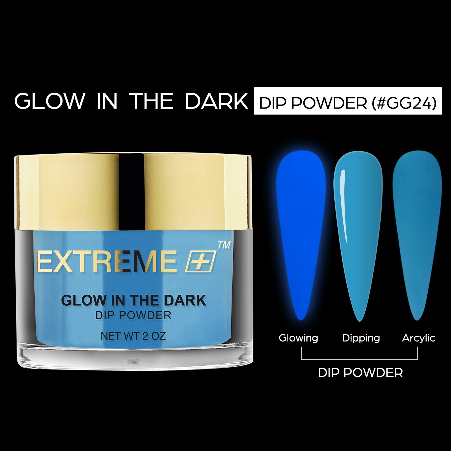 EXTREME+ SUPER Glow in the Dark Dip Powder 2 oz - #024