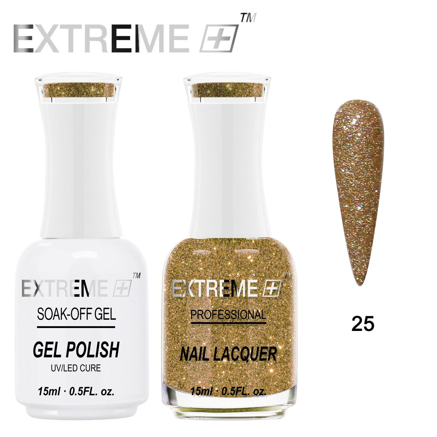 EXTREME+ Holo Chrome Gel Matching Lacquer - #025