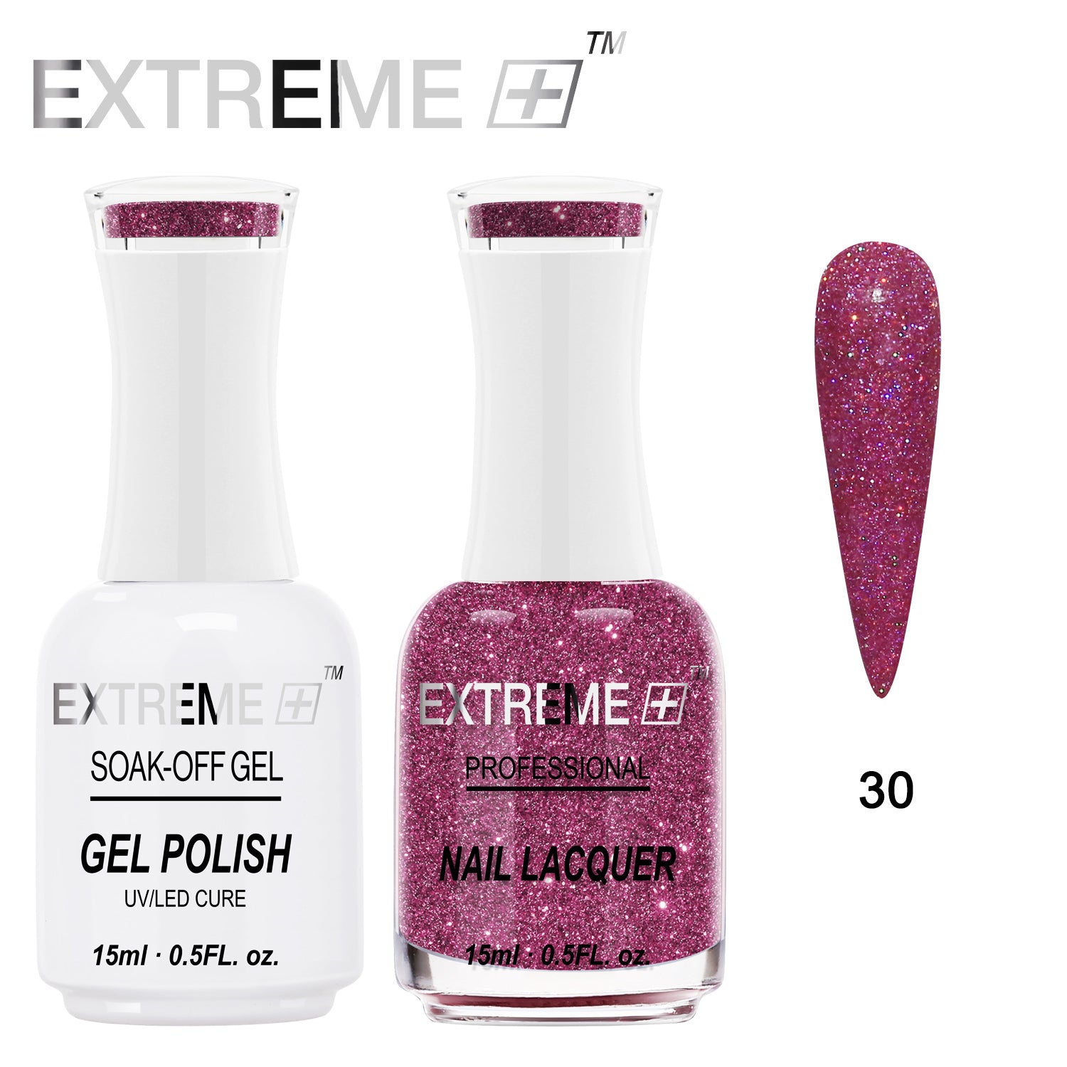 EXTREME+ Holo Chrome Gel Matching Lacquer - #030