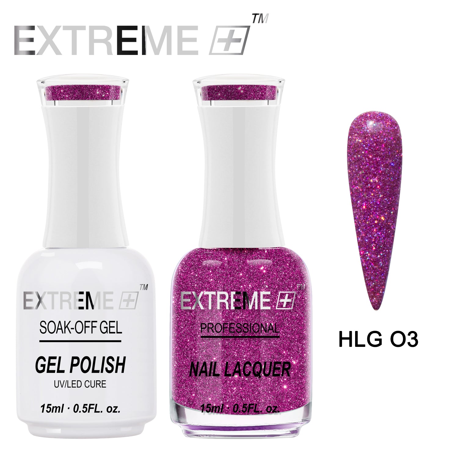 EXTREME+ Holo Chrome Gel Matching Lacquer - #003