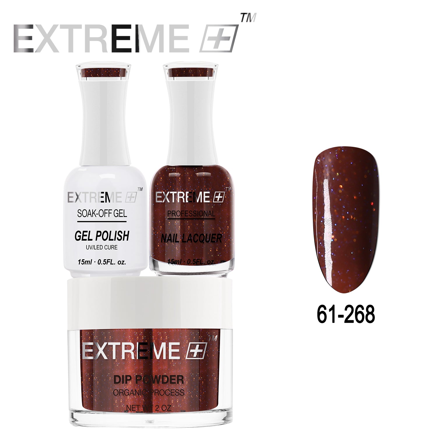 EXTREME+ All-in-One 3-in-1 Combo Set - Dip Powder, Gel Polish, and Nail Lacquer #061