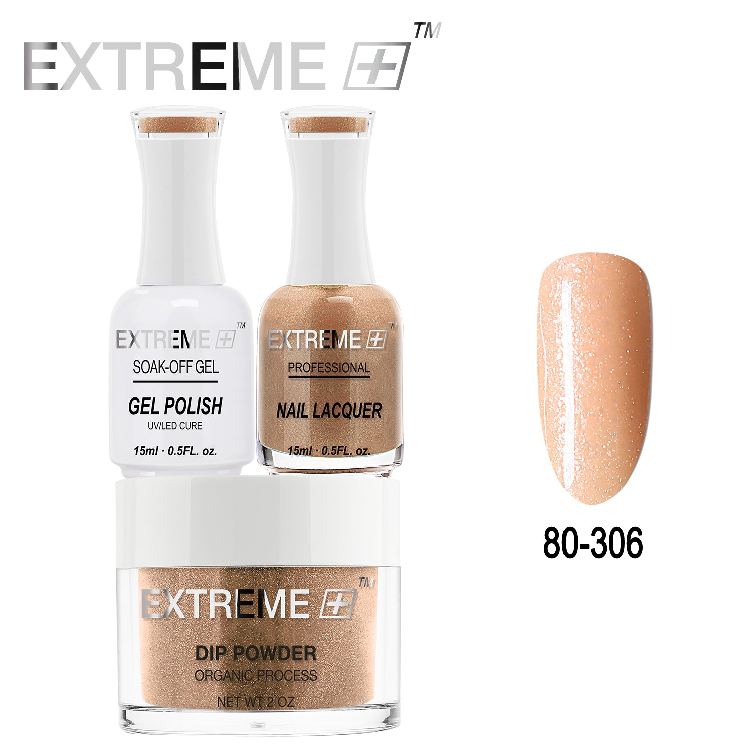 EXTREME+ All-in-One 3-in-1 Combo Set - Dip Powder, Gel Polish, and Nail Lacquer #080