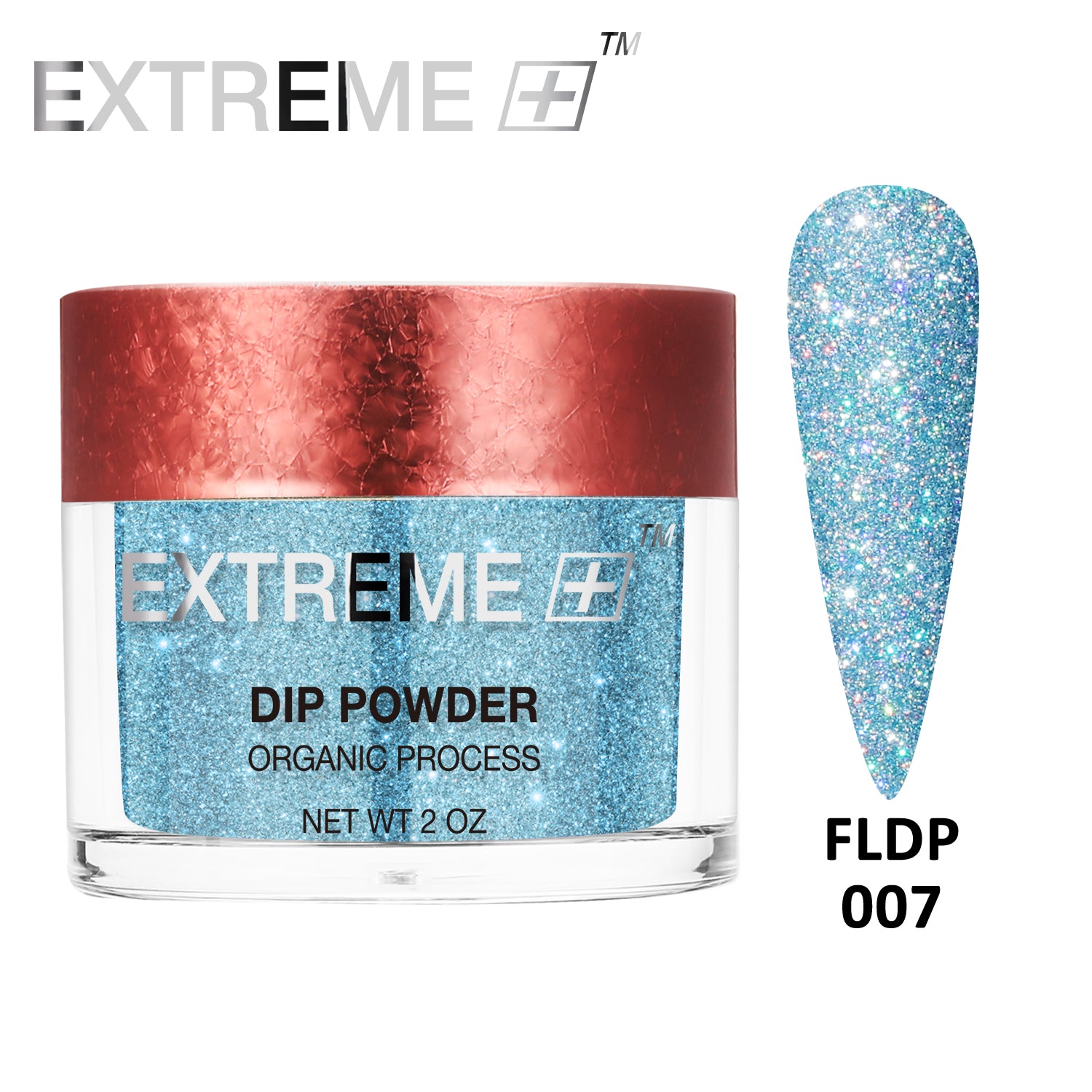 EXTREME+ Flashlight on Nail Reflective Glitter Dipping Powder - #007 Azure