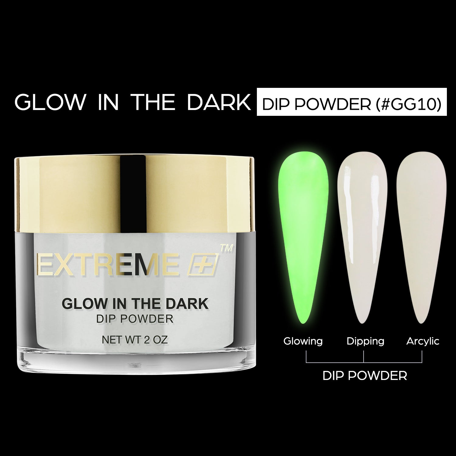 EXTREME+ SUPER Glow in the Dark Dip Powder 2 oz - #010