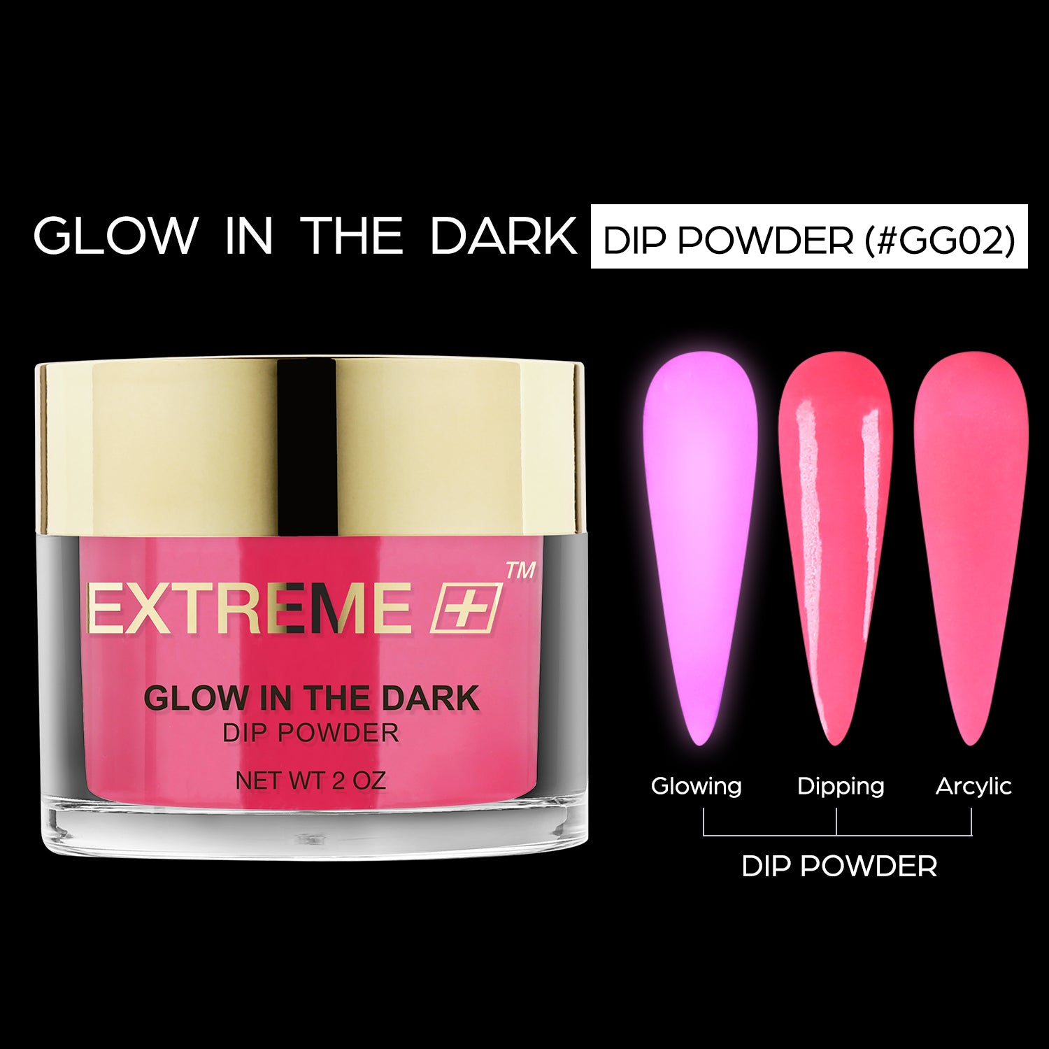 EXTREME+ SUPER Glow in the Dark Dip Powder 2 oz - #002