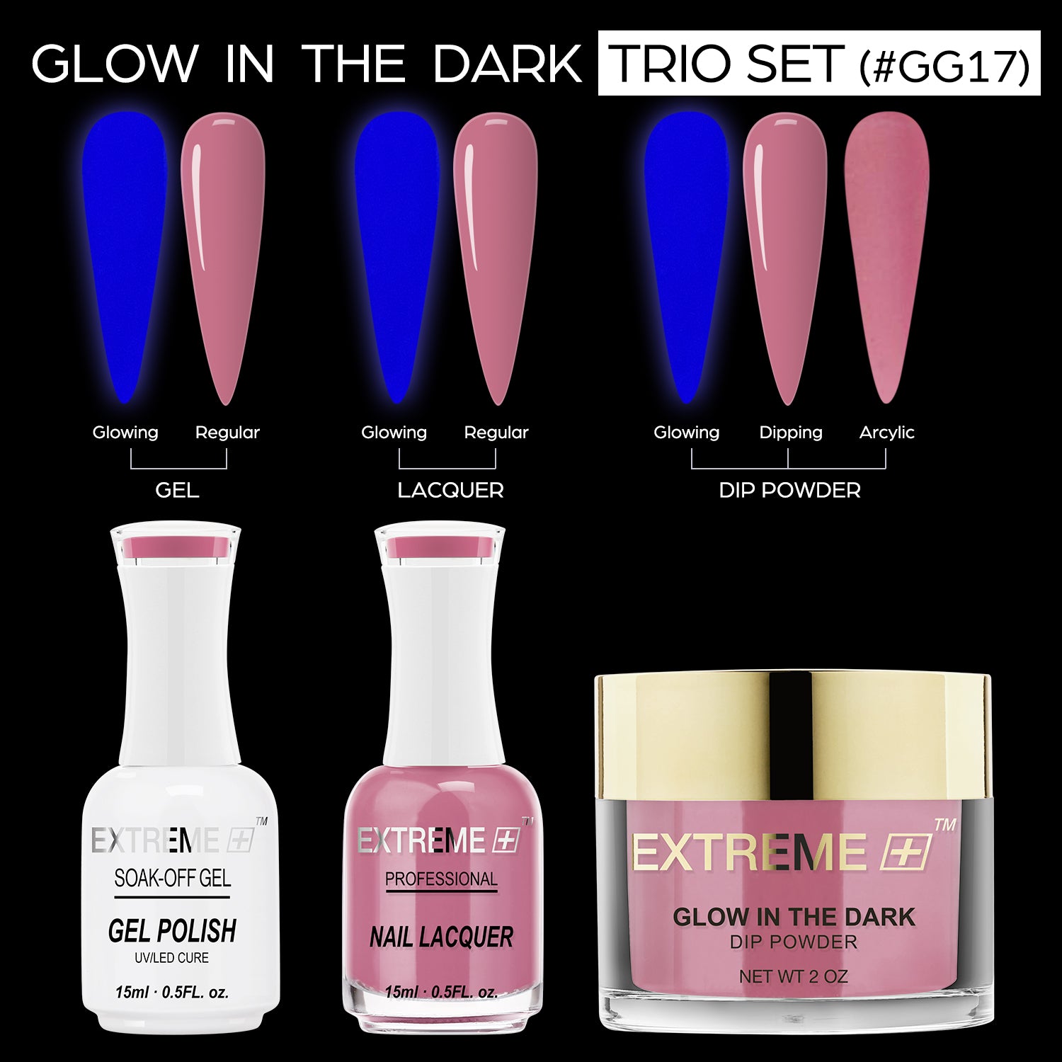 EXTREME+ 3 in 1 Combo Set - Glow in the Dark - #17