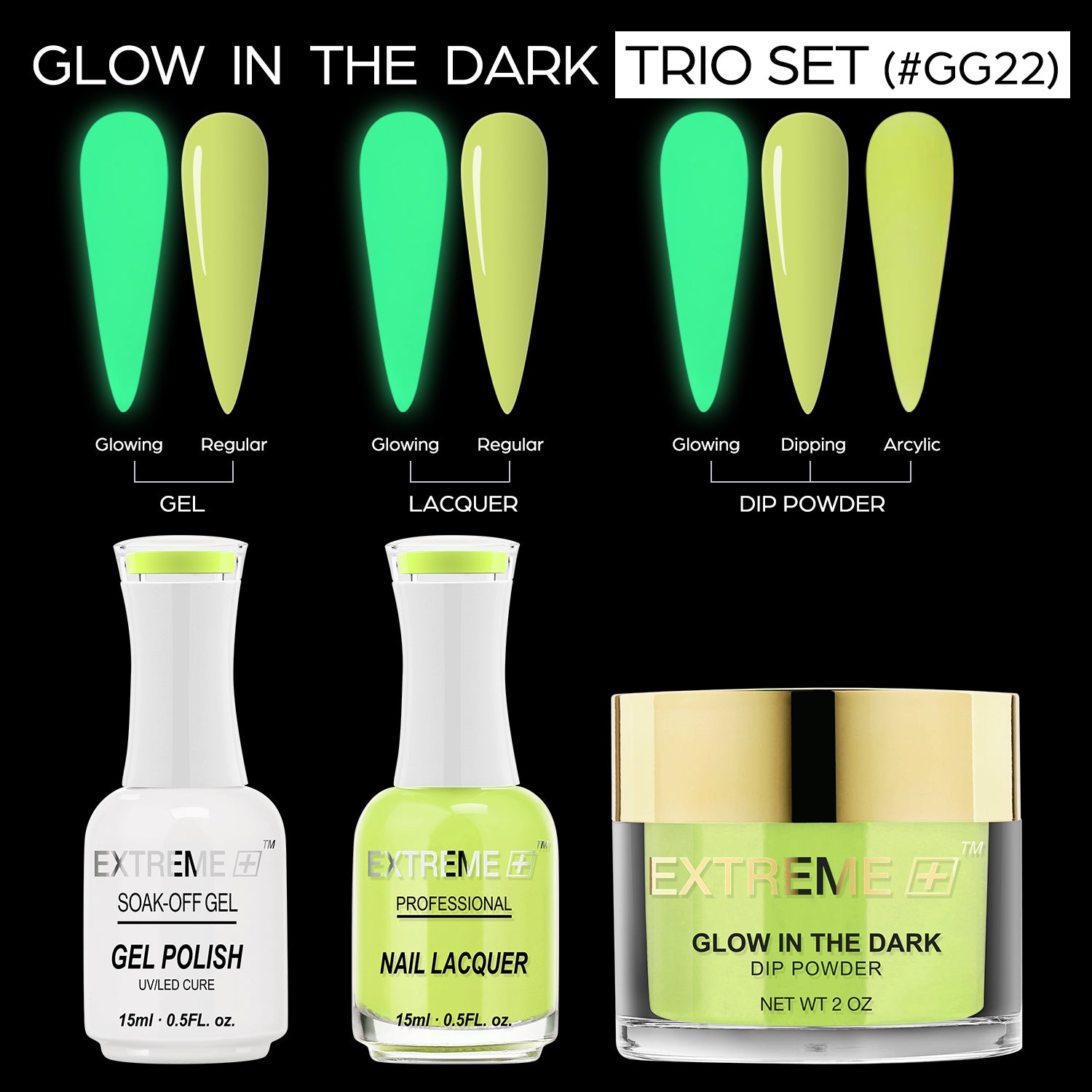 EXTREME+ 3 in 1 Combo Set - Glow in the Dark - #22