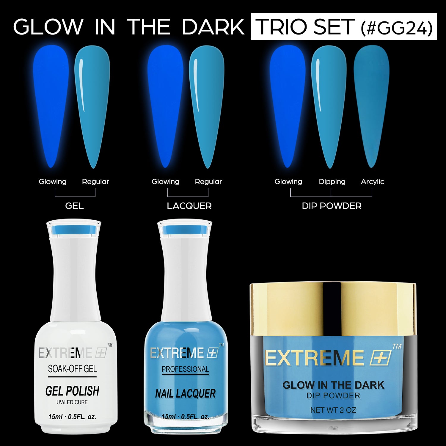 EXTREME+ 3 in 1 Combo Set - Glow in the Dark - #24