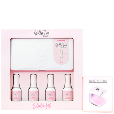 Kiara Sky GELLY TIPS STARTER KIT - ALMOND MEDIUM - Gồm Đèn Led Mini Flash Cure