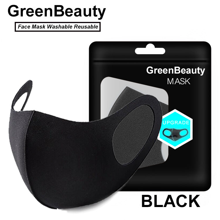 (2 Pcs / Pack ) Cloth Face Mask Washable Reusable - Black