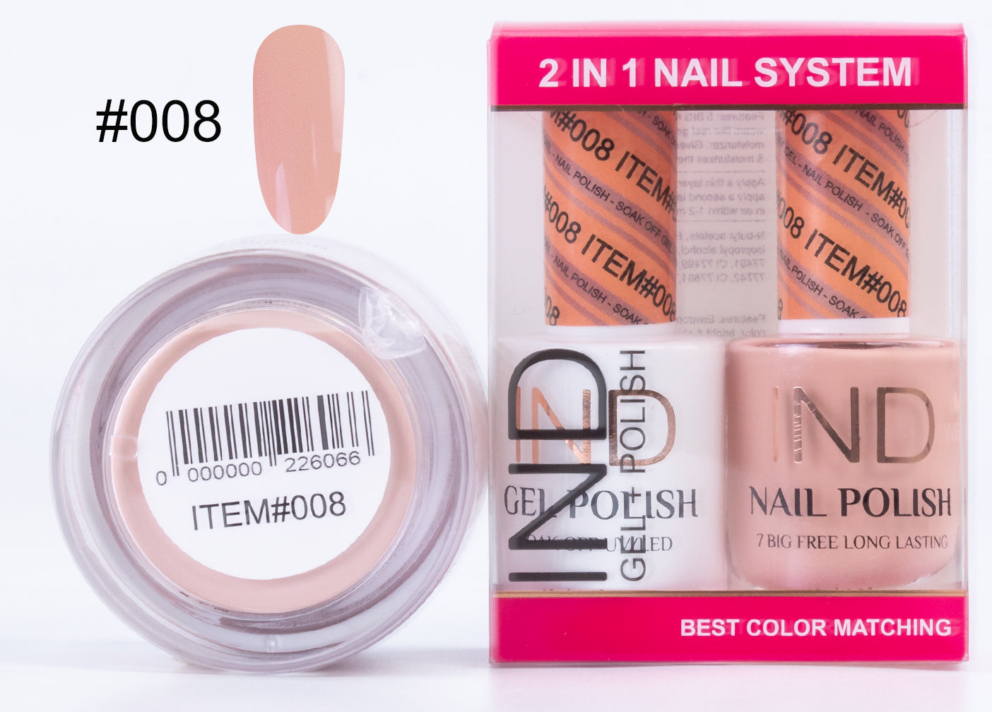 Combo IND 3 IN 1 Gel + Sơn mài + Phấn phủ - #08