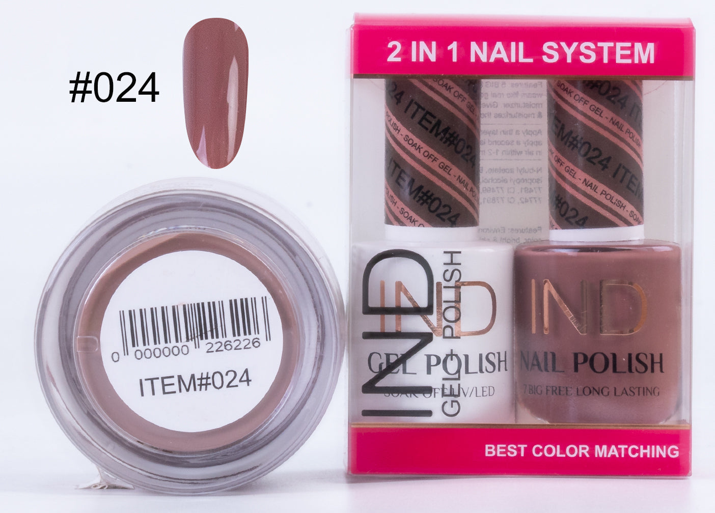 Combo IND 3 IN 1 Gel + Sơn mài + Phấn phủ - #24