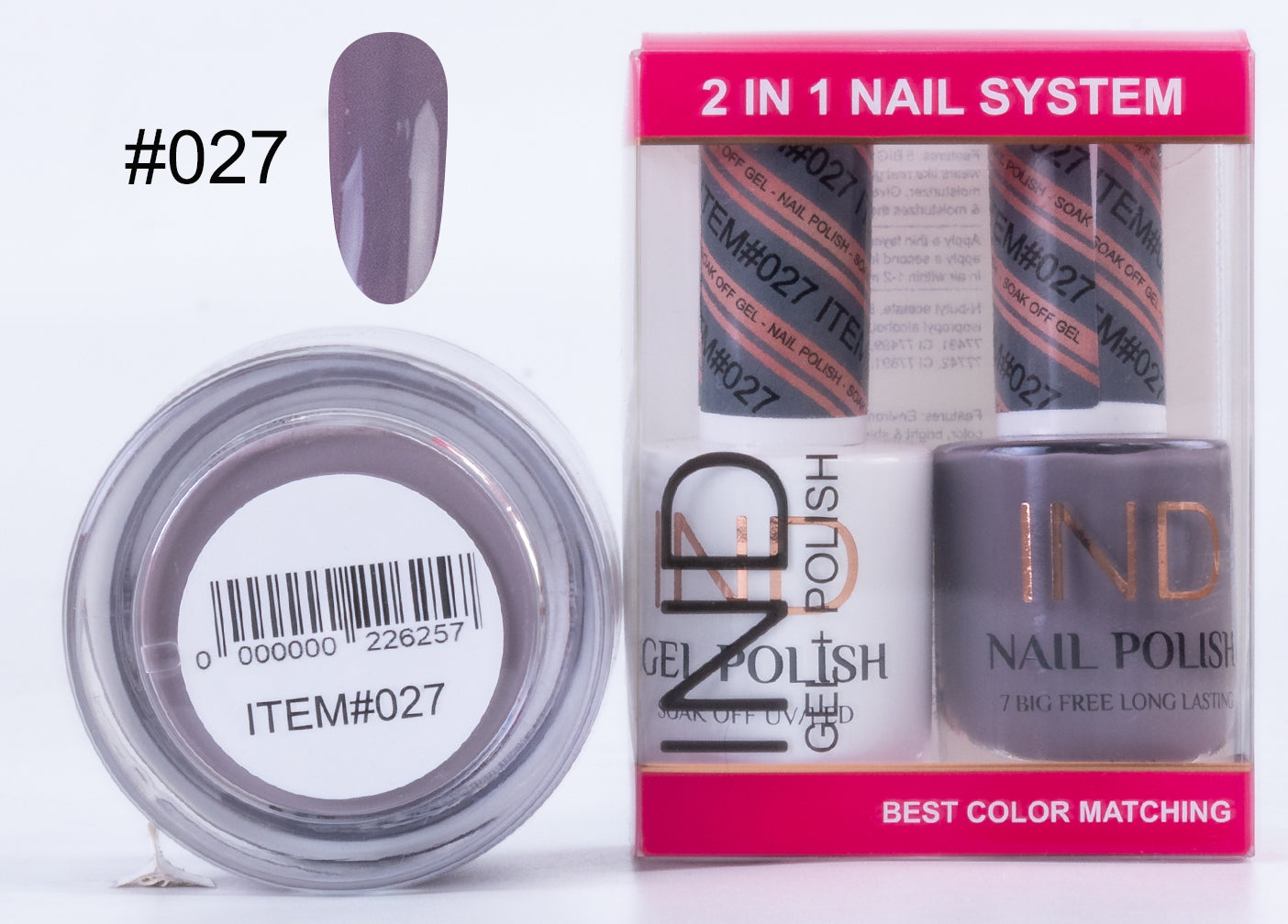 Combo IND 3 TRONG 1 Gel + Sơn mài + Phấn phủ - #27