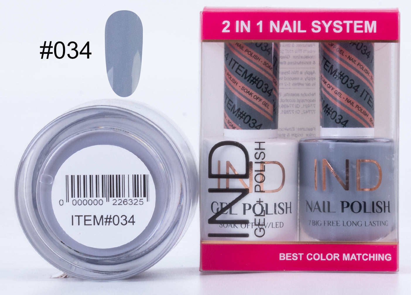 Combo IND 3 TRONG 1 Gel + Sơn mài + Phấn phủ - #34