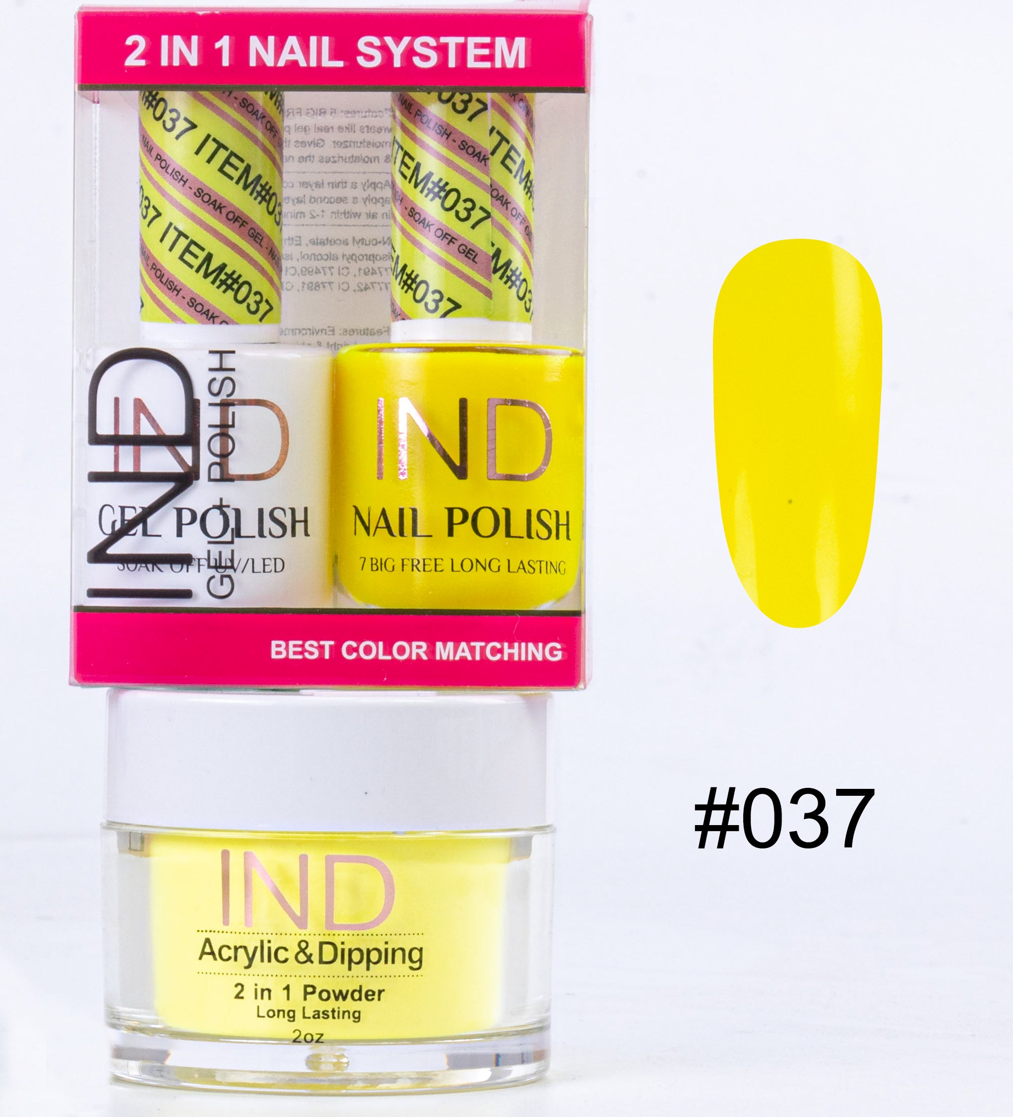 Combo IND 3 TRONG 1 Gel + Sơn mài + Phấn phủ - #37