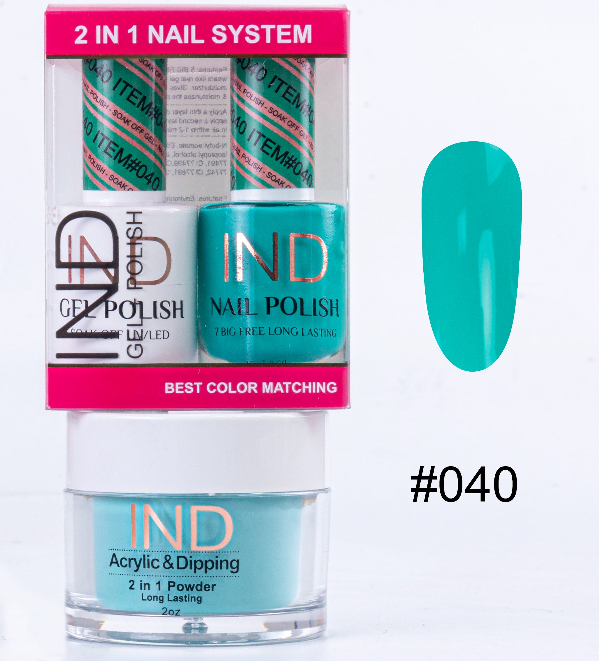 Combo IND 3 TRONG 1 Gel + Sơn mài + Phấn phủ - #40