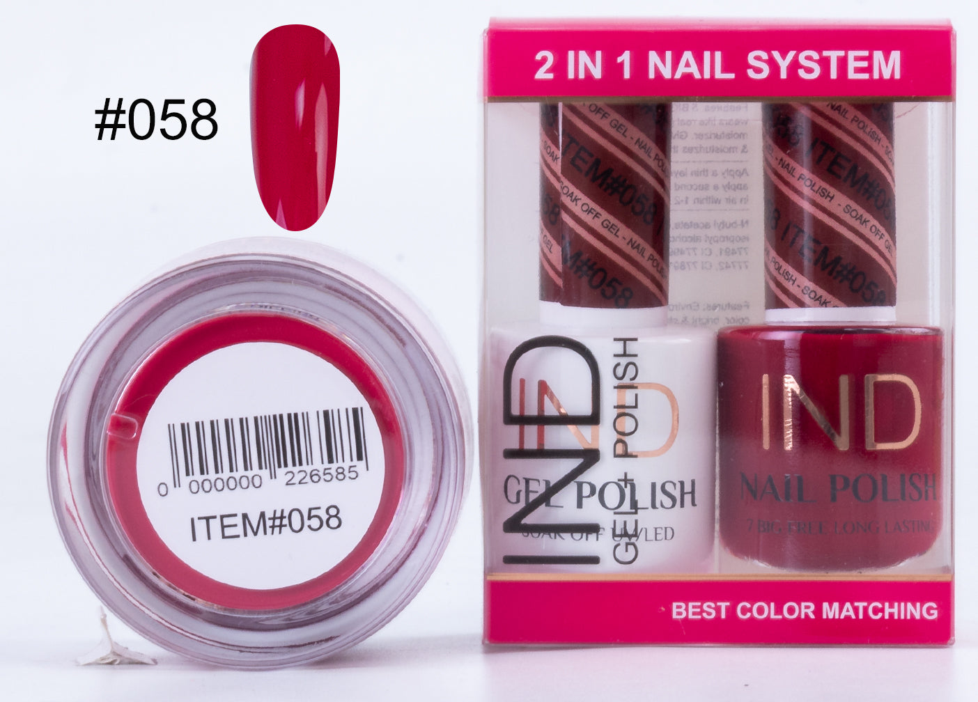 Combo IND 3 TRONG 1 Gel + Sơn mài + Phấn phủ - #58