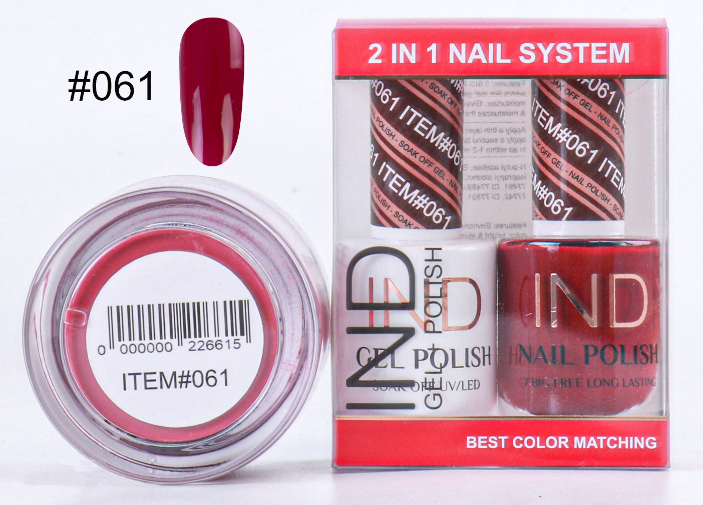 Combo IND 3 TRONG 1 Gel + Sơn mài + Phấn phủ - #61