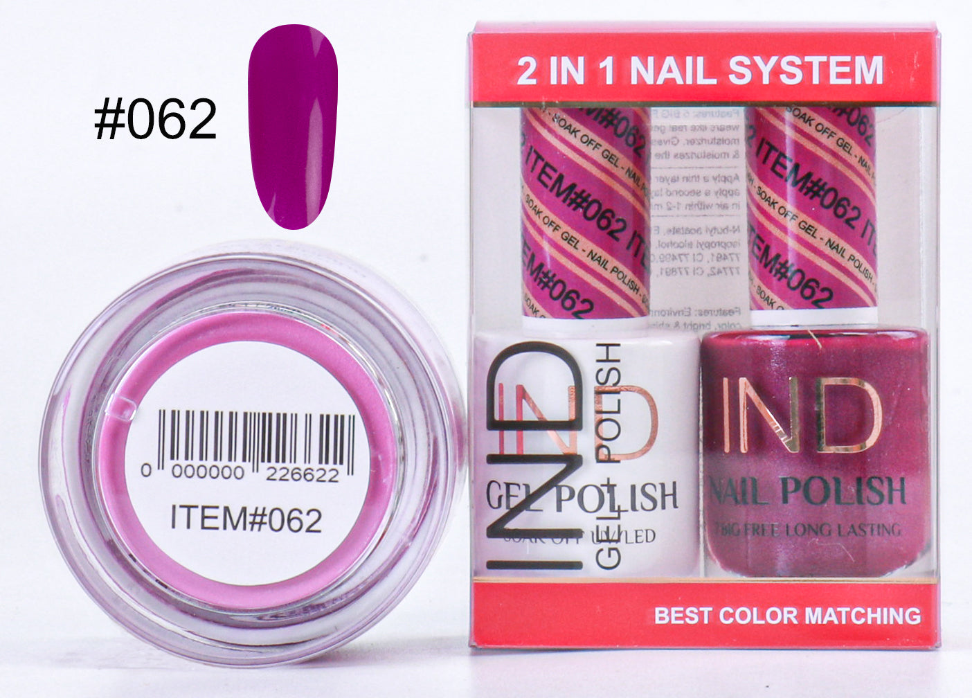 IND Combo 3 TRONG 1 Gel + Sơn mài + Phấn phủ - #62