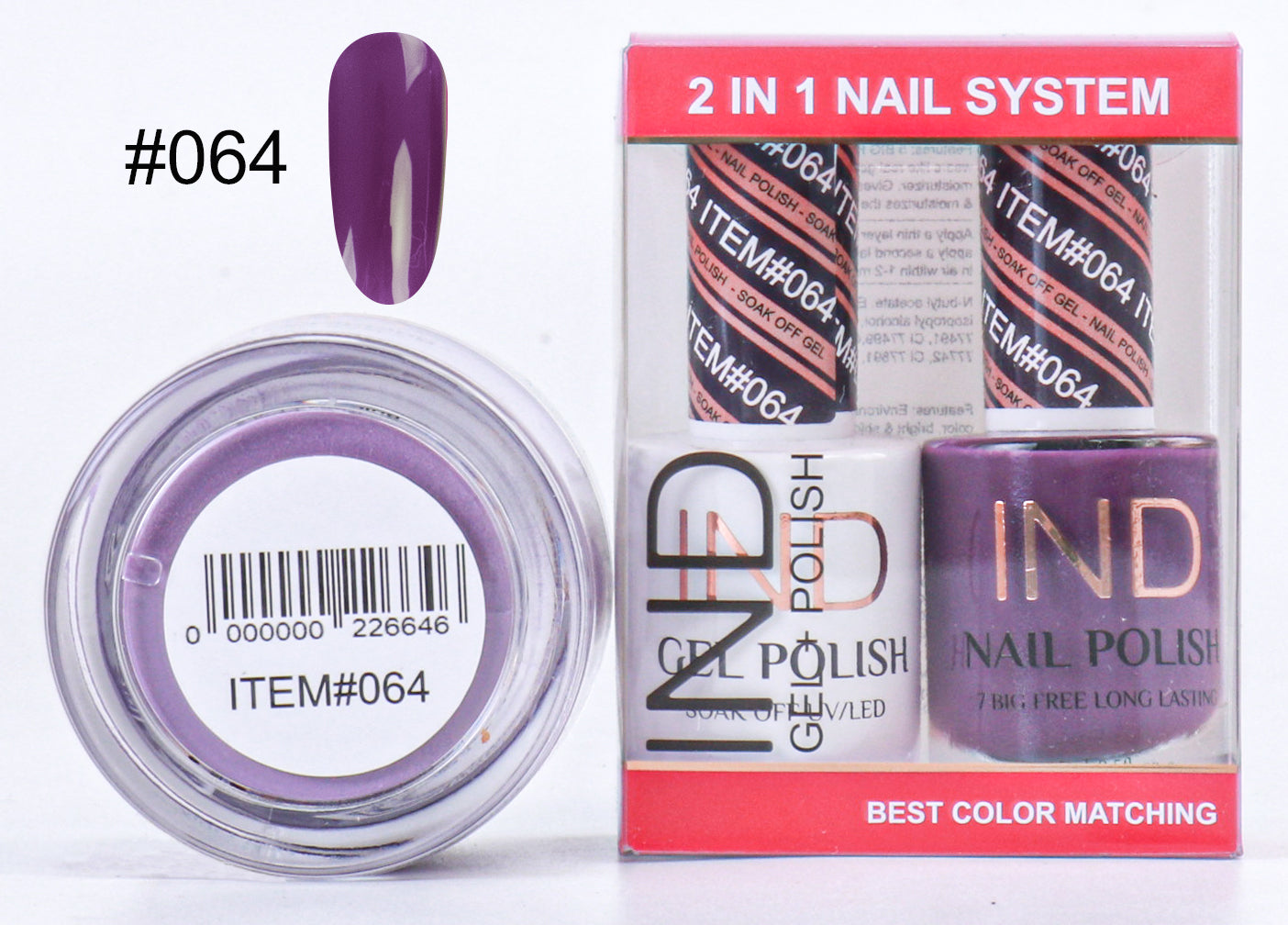 IND Combo 3 TRONG 1 Gel + Sơn mài + Phấn phủ - #64