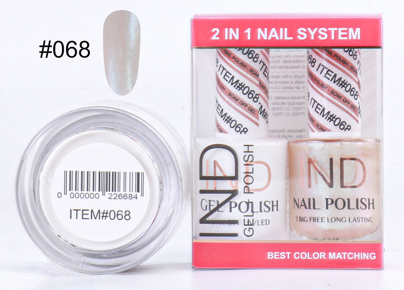 Combo IND 3 TRONG 1 Gel + Sơn mài + Phấn phủ - #68