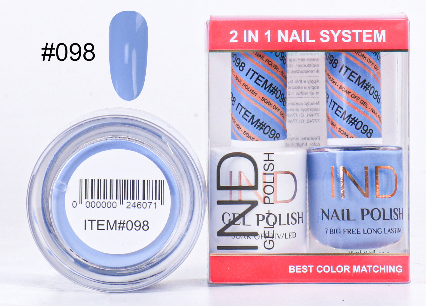 Combo IND 3 TRONG 1 Gel + Sơn mài + Phấn phủ - #98