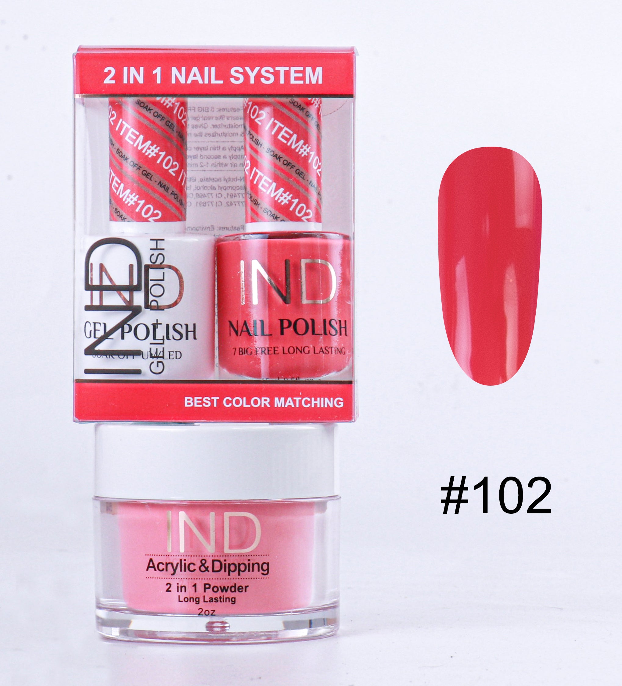 Combo IND 3 TRONG 1 Gel + Sơn mài + Phấn phủ - #102