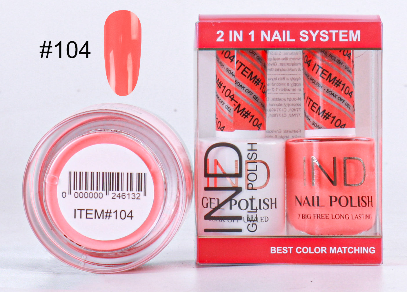 IND Combo 3 TRONG 1 Gel + Sơn mài + Phấn phủ - #104