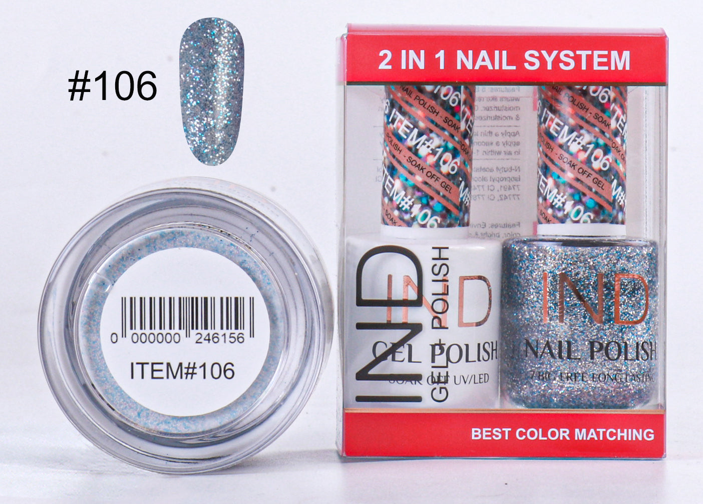 Combo IND 3 TRONG 1 Gel + Sơn mài + Phấn phủ - #106