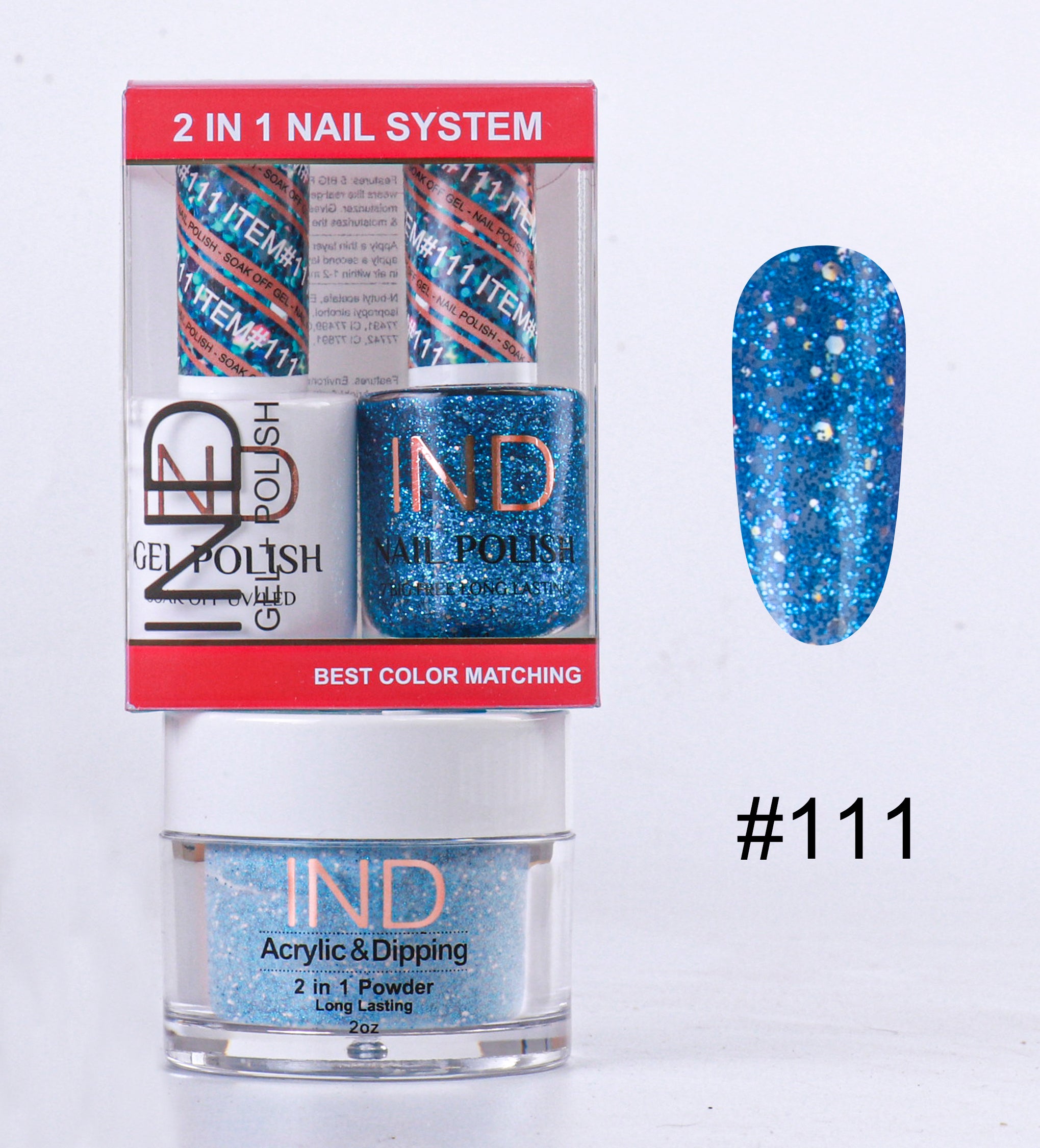 IND Combo 3 TRONG 1 Gel + Sơn mài + Phấn phủ - #111