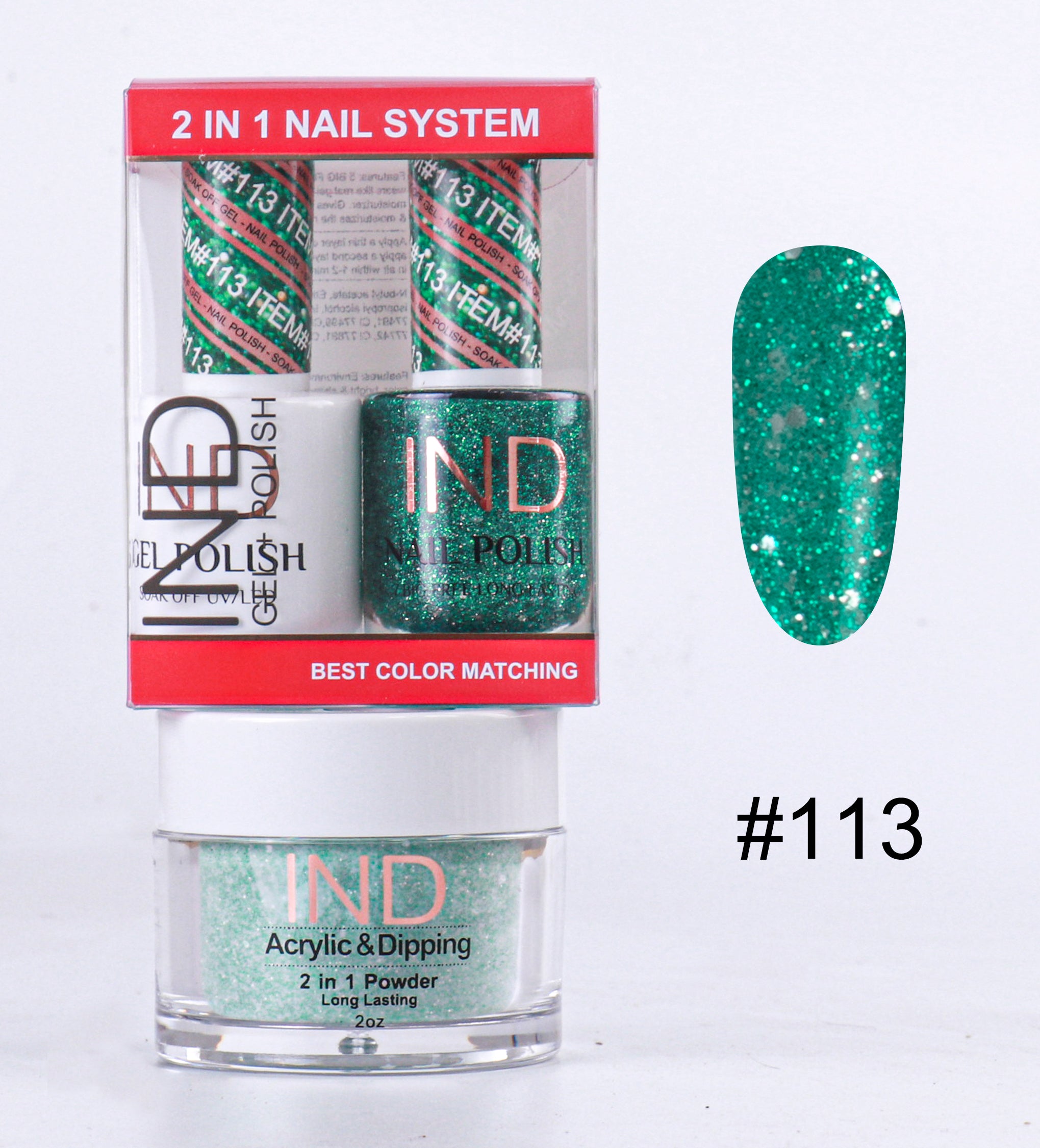 Combo IND 3 TRONG 1 Gel + Sơn mài + Phấn phủ - #113