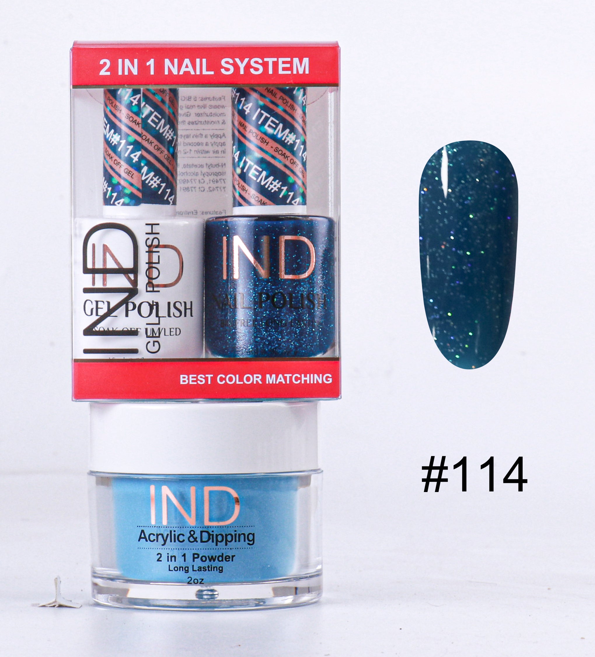 Combo IND 3 TRONG 1 Gel + Sơn mài + Phấn phủ - #114