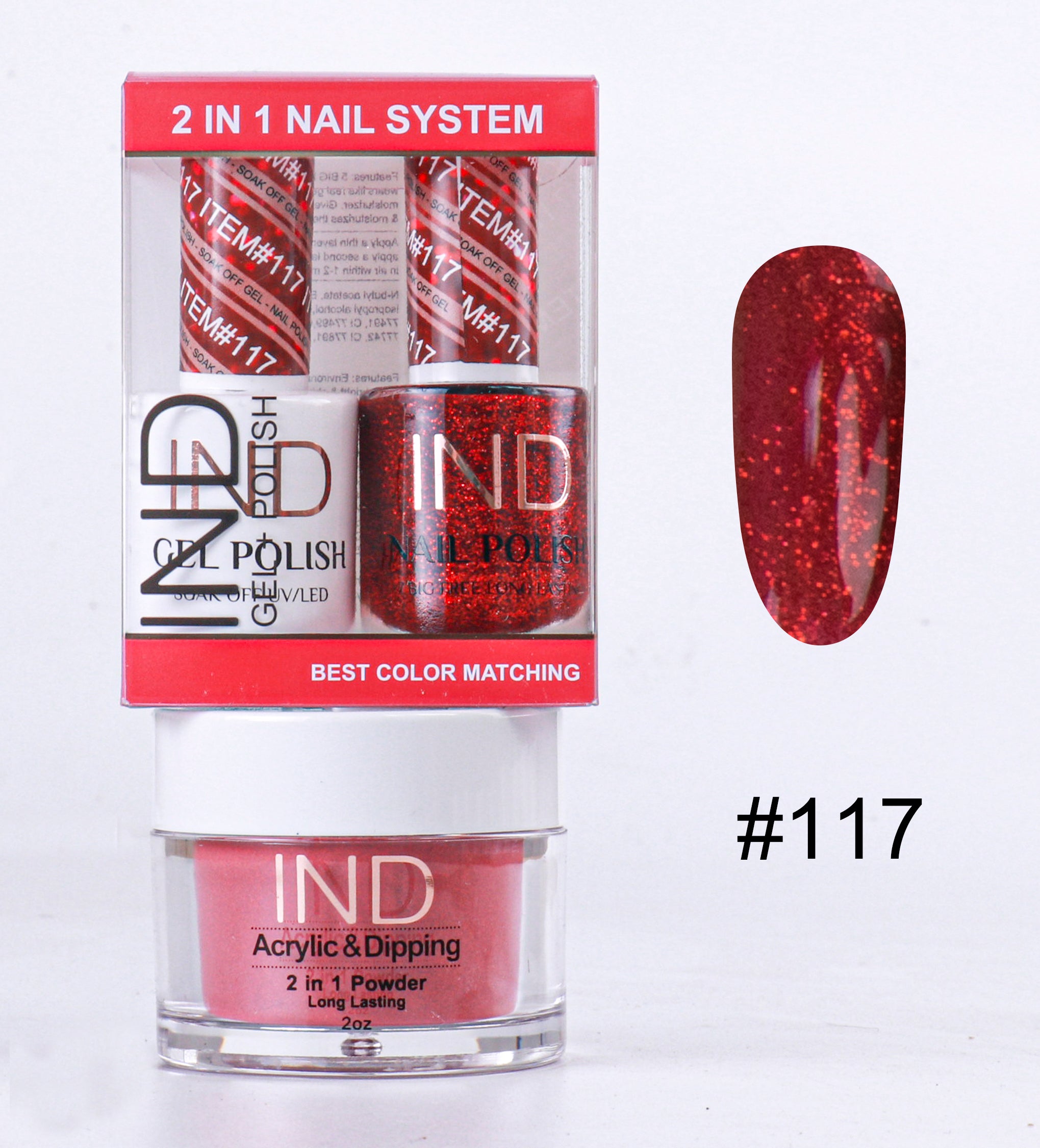 Combo IND 3 TRONG 1 Gel + Sơn mài + Phấn phủ - #117