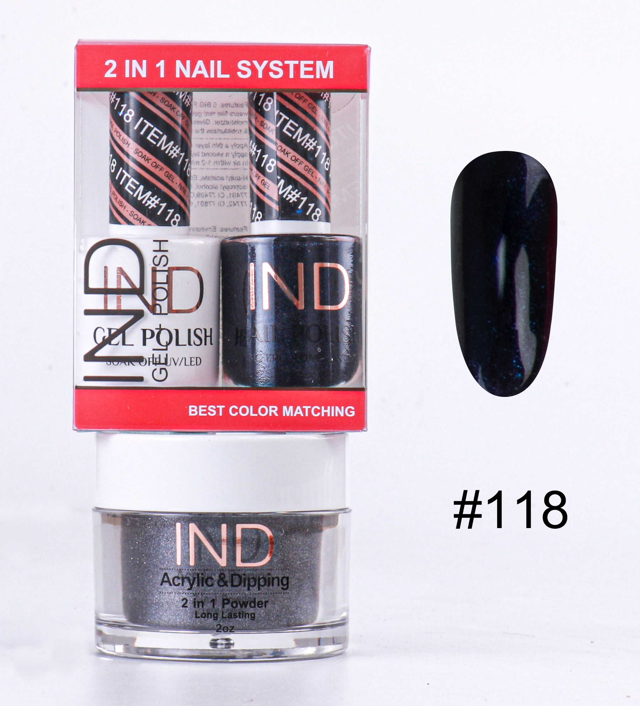 Combo IND 3 IN 1 Gel + Sơn mài + Phấn phủ - #118