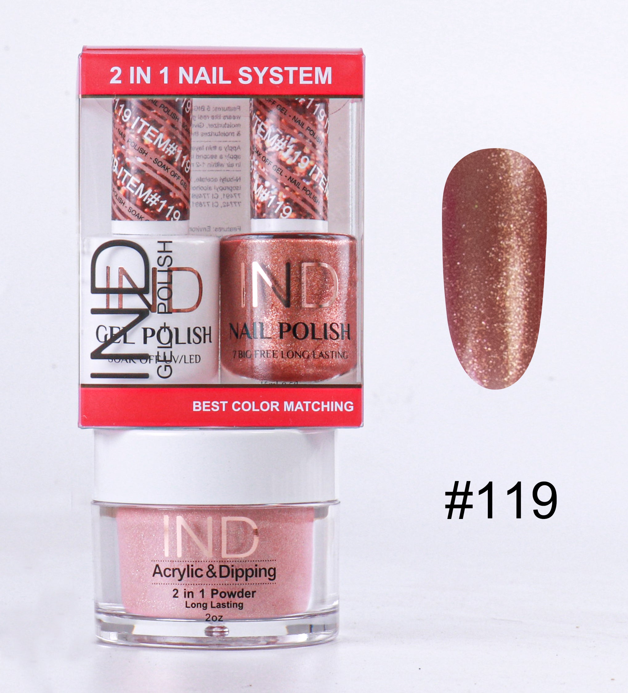 IND 3 IN 1 Combo Gel +Lacquer+dipping powder - #119